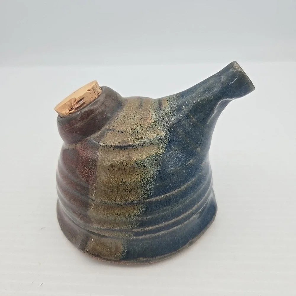 Pottery vinegar dispenser‎ Signed By Artist
